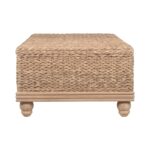 Delilah Handwoven Abaca and Mahogany Storage Coffee Table - Image 3