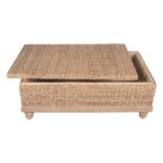 Delilah Handwoven Abaca and Mahogany Storage Coffee Table - Image 5
