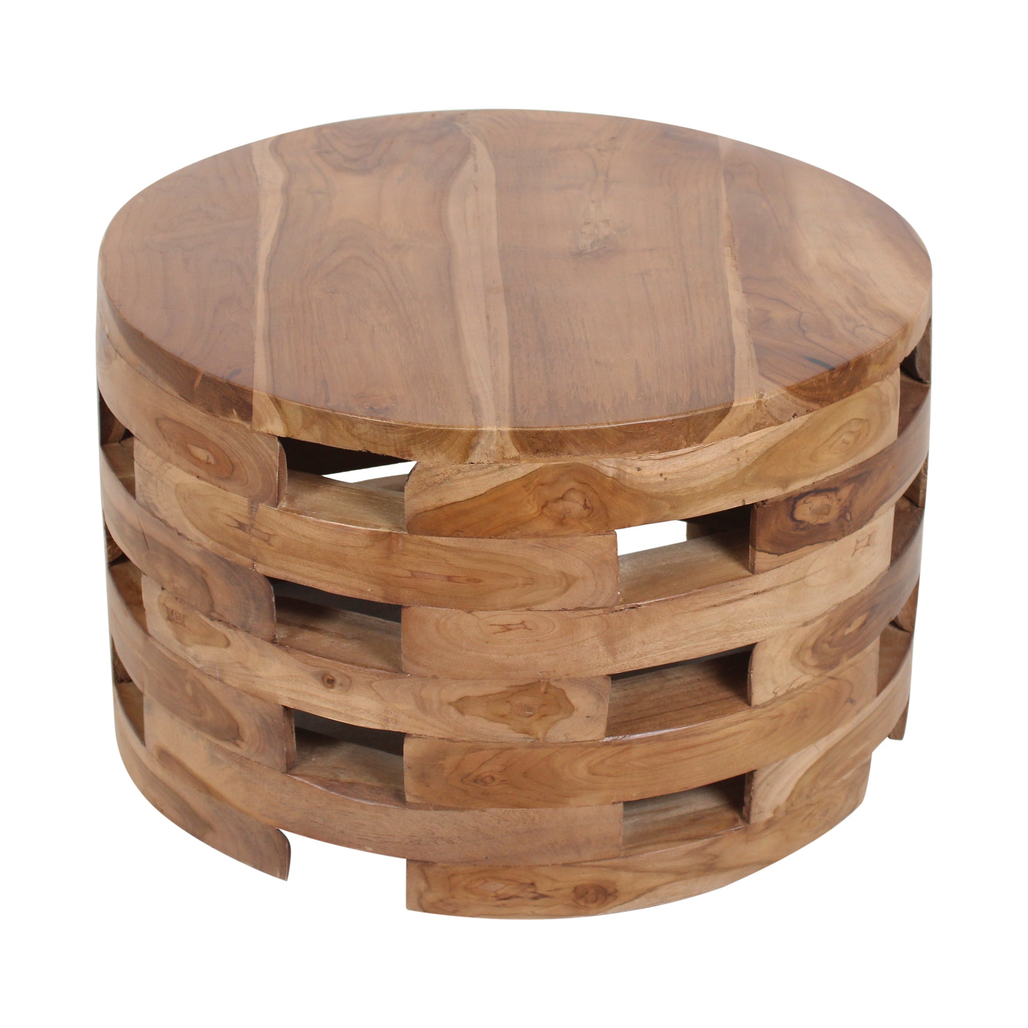 TT-NTR-OP401-NT_001 Lorena Round Solid Teak Wood Coffee Table - Image 1
