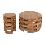 Lorena Round Solid Teak Wood Coffee Table - Image 6