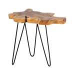 Skye Live Edge Solid Teak Wood Accent Table