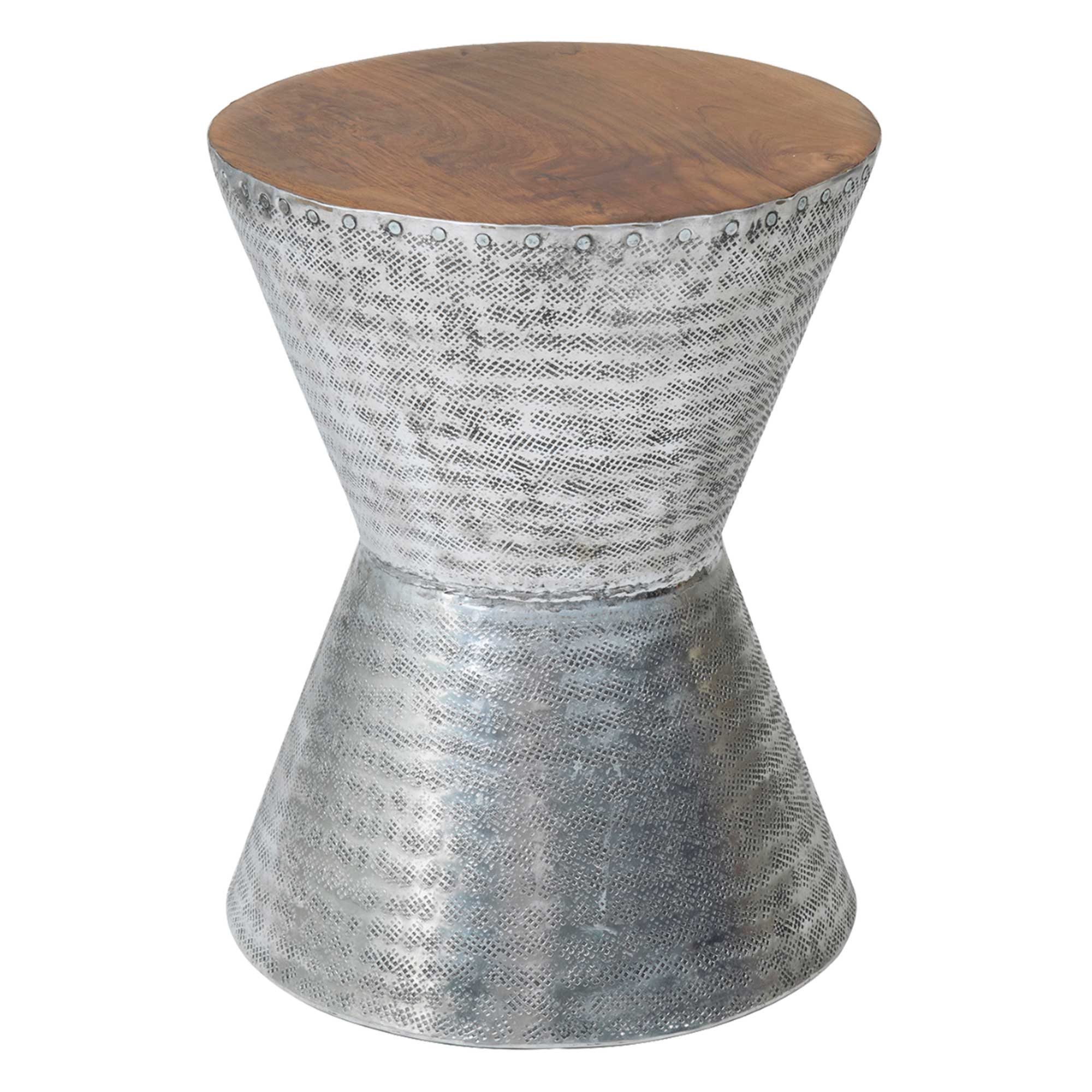 TT-OR-TM314_001 Lupton Solid Wood and Metal Accent Side Table - Image 1