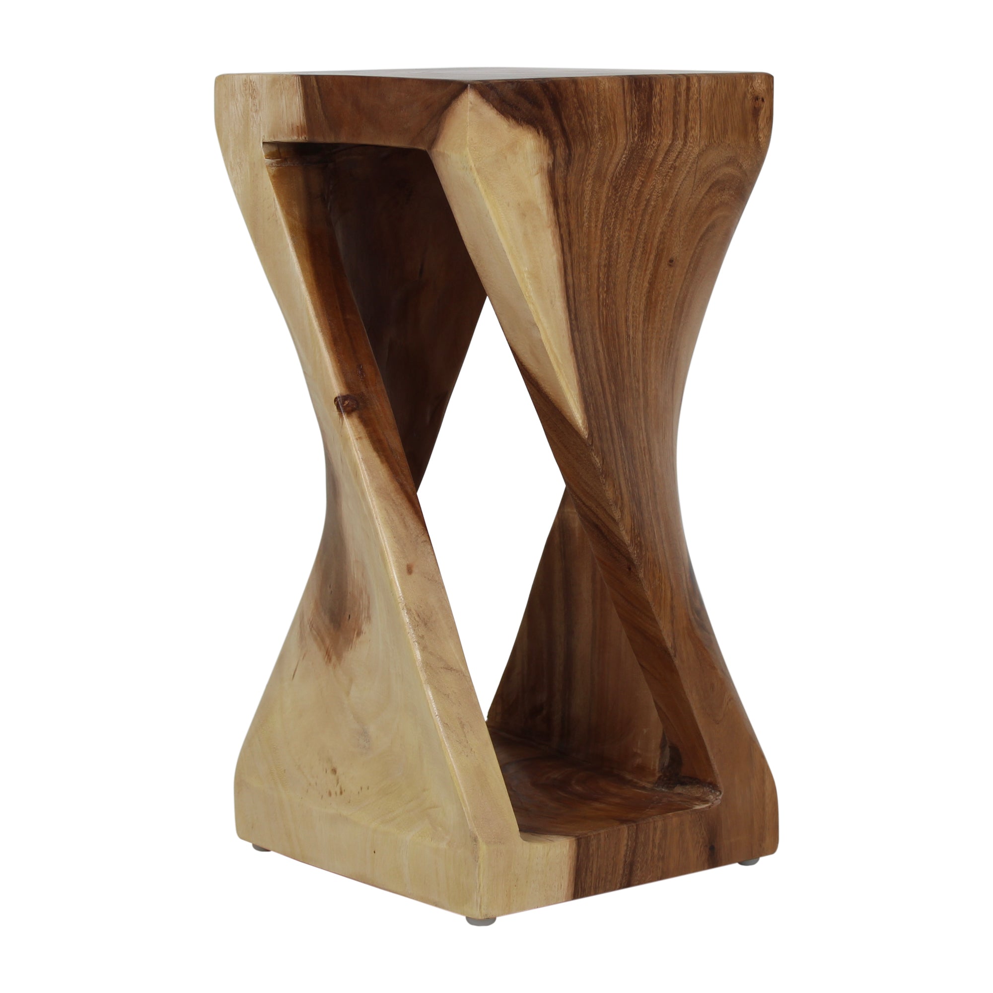 TT-ST-70659-NT_008 Cason Solid Teak Twist Accent Table - Image 1