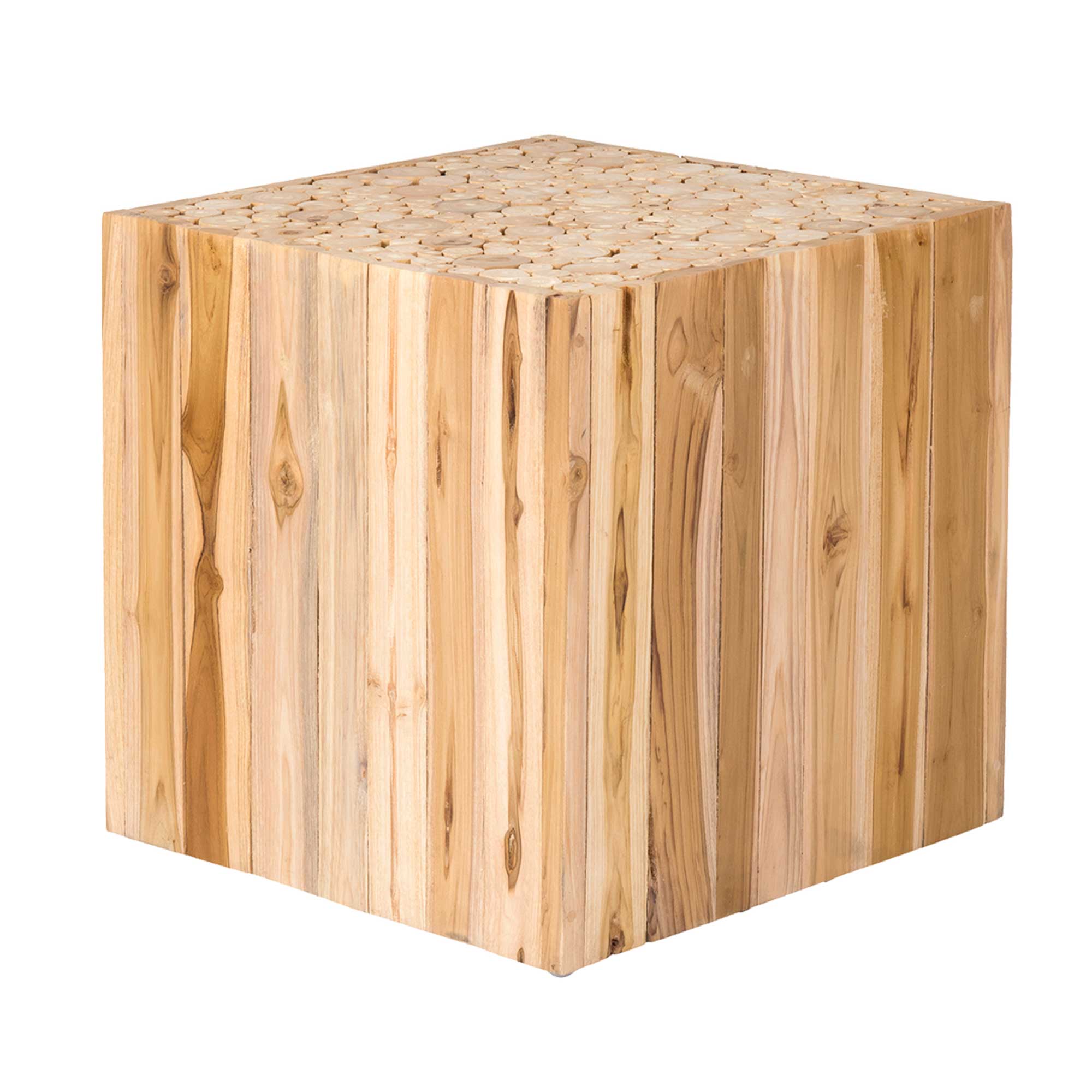 TT-SY-GR303_001 Harper Solid Teak Block Accent Side Table - Image 1