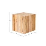 Harper Solid Teak Block Accent Side Table - Image 5