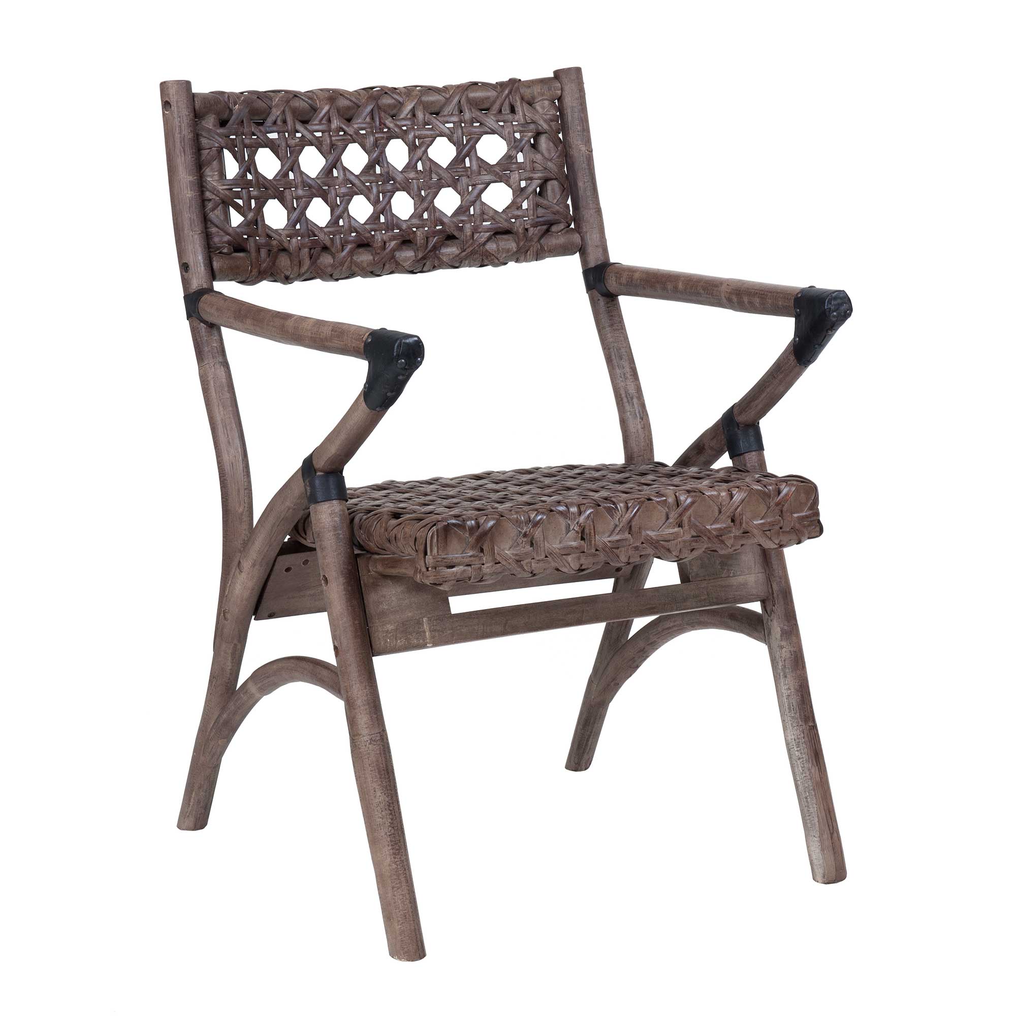UC-SH105-GR_001 Sahara Handwoven Rattan Accent Chair - Image 1