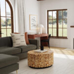Mila Round Recycled Coconut Shell Coffee Table - Image 5