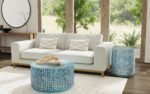 Mila Round Recycled Coconut Shell Coffee Table - Image 8