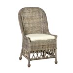 Marietta Curved Back Handwoven Rattan Dining Chair