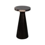 Kayu Round Petrified Wood Pedestal Accent Table