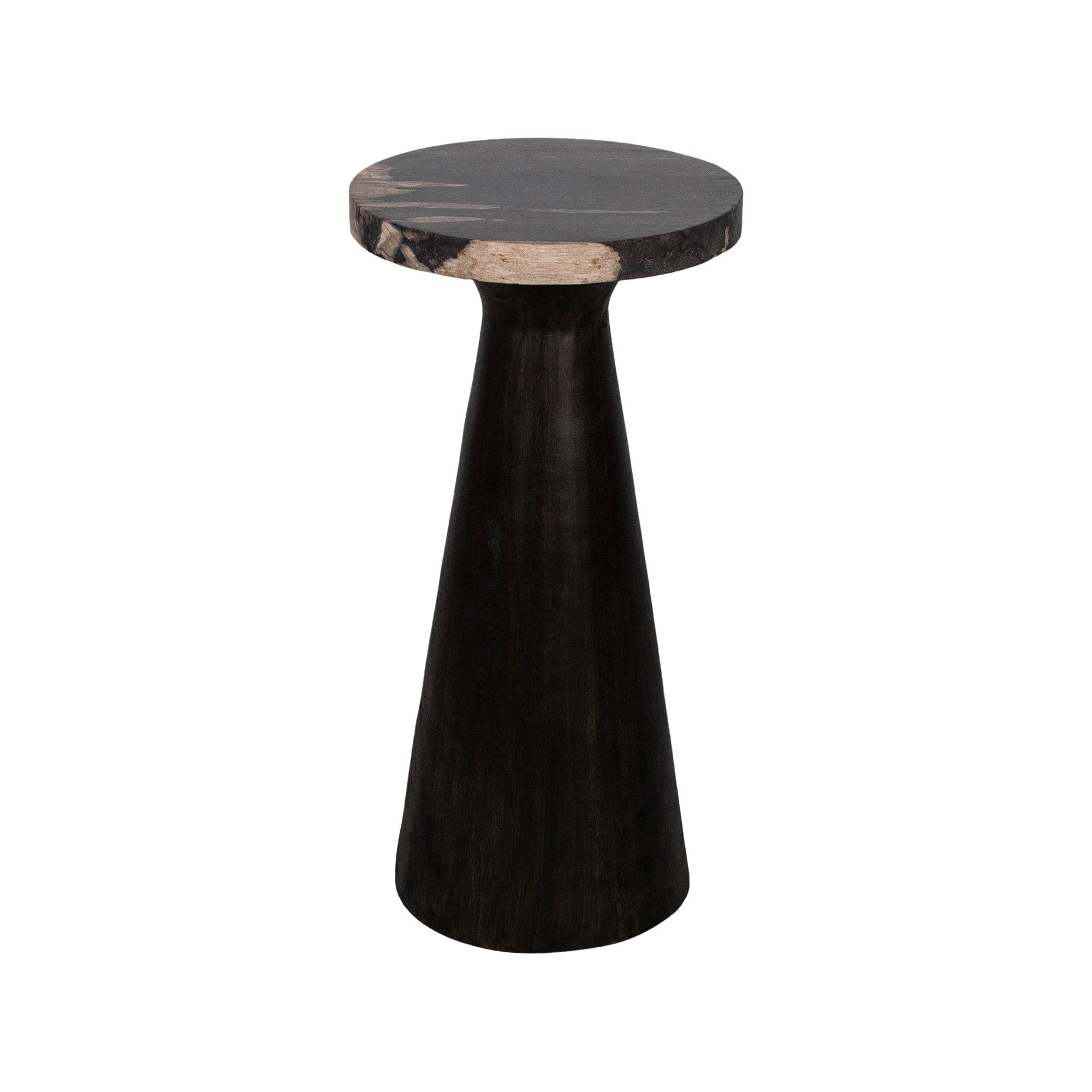 media_6bbc3a41-3b53-4da0-a1da-ea46c365351c Kayu Round Petrified Wood Pedestal Accent Table - Image 1