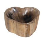 Kiena Carved Petrified Wood Organic Bowl